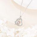 wholesale 925 Sterling Silver Heart Family Pendant Necklaces with Cubic Zirconia and Dog Charm Gifts for Mom Wife Daughter Sisters on Mothers Day Birthdays Christmas-0-2
