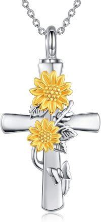 wholesale 925 Sterling Silver Sunflower Cross Pendant with Chain and Keepsake Jewelry Box Set-Classic