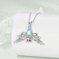 wholesale 925 Sterling Silver Rainbow Moonstone Spider Pendant Necklace for Women Gothic Halloween s-0-4