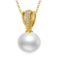TOUPOP 14k Gold Freshwater Pearl Necklace Bow Heart Dolphin Pendant-undefined