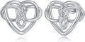 wholesale 925 Sterling Silver Heart Knot Stud Earrings - Celtic  for Women-0-0