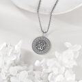 wholesale 925 Sterling Silver Allah Symbol Round Medallion Pendant Necklace for Men Women  45cm Chain Length-0-2