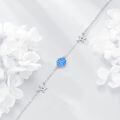 wholesale 925 Sterling Silver Blue Fire Opal Starfish Charm Anklet Beach Ocean  for Women-0-4