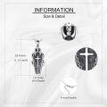 wholesale 925 Sterling Silver Gothic Coffin Cross & Bat Pendant Necklace-0-2