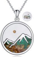 wholesale 925 Sterling Silver Mountain Pendant Necklace with Mustard Seed and Stones Christian Faith s for Women Girls-0-0