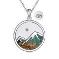 wholesale 925 Sterling Silver Mountain Landscape Pendant Necklace Wholesale With Green Accents-0-0