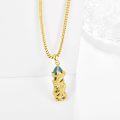 wholesale 925 Sterling Silver & Turquoise Stone with Golden Plated Phoenix Pendant Necklace for Women-0-1