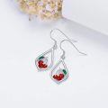 wholesale 925 Sterling Silver Butterfly & Flower Teardrop Dangle Earrings for Women Mom Gift Leverback Jewelry-0-4