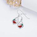 wholesale 925 Sterling Silver Butterfly Flower Drop Earrings Two Tone Gold Plated Crystal-0-4