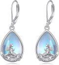 wholesale 925 Sterling Silver Blue Opalite Swans Drop Earrings-0-0