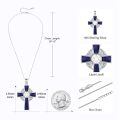 wholesale 925 Sterling Silver Lapis Lazuli Celtic Cross Trinity Knot Star of David Pendant Necklace-0-5