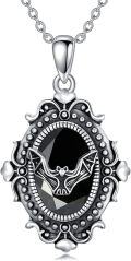 wholesale 925 Sterling Silver Black Crystal Pendant Necklaces Gothic s for Her-0-0