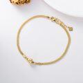 wholesale 18K Gold Italian Mesh Link Chain Heart Charm Bracelet for Women Anniversary Gift-0-1