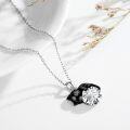 wholesale 14K Gold Pink Crystal Black Cat Pendant Necklace for Women Cats Lover-0-96