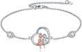 wholesale 925 Sterling Silver Heart-Shaped Ballerina Charm Bracelet - Best Friend Gifts for Women-0-0