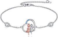 wholesale 925 Sterling Silver Heart-Shaped Ballerina Charm Bracelet - Best Friend Gifts for Women-Sister