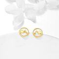 wholesale Gold Mountain Stud Earrings - Minimalist 14K Solid Gold  for Women & Girls-0-3