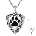 wholesale 925 Sterling Silver Paw Print Memorial Keepsake Urn Necklace with Funnel and Fill Tool for Pet Ashes -0-0