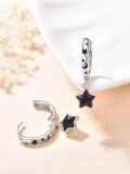 wholesale 925 Sterling Silver Star & Moon Drop Earrings - Witchy Celestial Jewelry-0-1