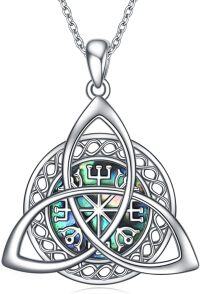 wholesale 925 Sterling Silver Celtic Knot Viking Triangle Amulet Protection Pendant Necklace for Women-Celtic necklace