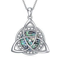 wholesale 925 Sterling Silver Viking Vegvisir Shield Necklace Pendant-Celtic necklace