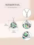 TOUPOP Sterling Silver Abalone Celtic Knot Triquetra Pendant Necklace-0-2