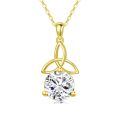 wholesale 14K Gold Trinity Knot Round Cut Moissanite Solitaire Pendant Necklace for Women-0-0