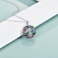 wholesale 925 Sterling Silver Blue Purple Crystal Tree of Life Pendant Necklace for Women-0-9