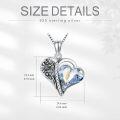 wholesale 925 Sterling Silver Heart-Shaped Blue Crystal Sunflower Cremation Keepsake Pendant Necklace with Funnel and Filler Tool Set-0-4