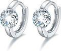 wholesale 925 Sterling Silver CZ Round Huggie Hoop Earrings for Women - 925 s-0-0