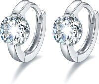 wholesale 925 Sterling Silver CZ Round Huggie Hoop Earrings for Women - 925 s-Huggie