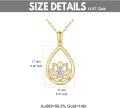wholesale 14K Gold Teardrop Crystal Lotus Pendant Necklace for Women - 16-18 inches-0-1