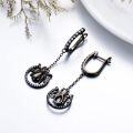 wholesale 925 Sterling Silver Spider Drop Earrings - Black & White Crystal Gothic Jewellery Gift for Her-0-4