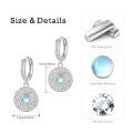 wholesale 925 Sterling Silver Evil Eye Earrings Moonstone Charm Dangle-0-2