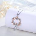 wholesale 925 Sterling Silver Double Heart with Number 18 Charm Pendant Necklace s for Women and Girls-0-3
