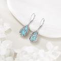 wholesale 925 Sterling Silver Turquoise Teardrop Filigree Leverback Earrings-0-2