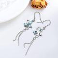 wholesale 925 Sterling Silver Birthstone Butterfly Dangle Earrings for Women-0-4