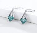 wholesale 925 Sterling Silver Turquoise Stone Mountain Shape Drop Earrings for Women Natural Gemstone Gift Jewelry-0-1