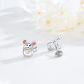 wholesale 925 Sterling Silver Mouse Stud Earrings for Ladies - Christmas Gift Ideas-0-1