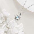 wholesale Sterling Silver Sun Moon Necklace with April Birthstone for Women-0-4