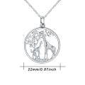 wholesale 925 Sterling Silver Lovers Giraffe Couple Pendant Necklace Wholesale Gift-0-4