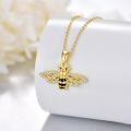 wholesale 925 Sterling Silver & Cubic Zirconia Bee Pendant Necklace - Hypoallergenic Nature Inspired Jewelry Gift for Women-0-1