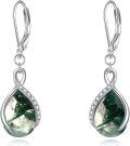 wholesale Sterling Silver Moonstone Larimar Teardrop Earrings Infinity Dangle Gifts-0-13