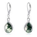 wholesale 925 Sterling Silver Opal Pear-Shaped Drop Earrings with Leverback Hooks for Women Gift Ideas-0-13