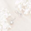 wholesale 925 Sterling Silver Pearl & Cubic Zirconia Heart Drop Earrings-0-2