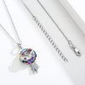 wholesale 925 Sterling Silver Rainbow Crystal Swan Pendant Necklace for Women and Girls Gifts-0-5