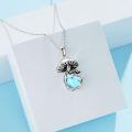 wholesale 925 Sterling Silver Mushroom Necklace Wholesale With Blue Opal Pendant-0-7