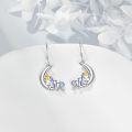 wholesale 925 Sterling Silver Unicorn Moon Dangle Drop Earrings for Women Girls Mom Daughter Gift-0-2