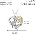 wholesale 925 Sterling Silver Double Heart with Woman and Child Pendant Necklaces - Mothers Day Gifts for Mom & Daughter-0-2