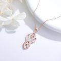 wholesale Sterling Silver Opal Celtic Knot Necklace Infinity Heart Pendant for Women-0-1